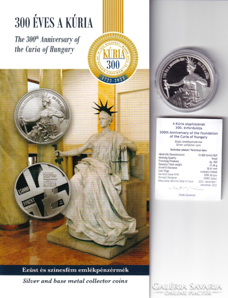 2023 - 300 Years of the mansion - 15,000 ft - silver commemorative coin - pp - in capsule, with mnb description