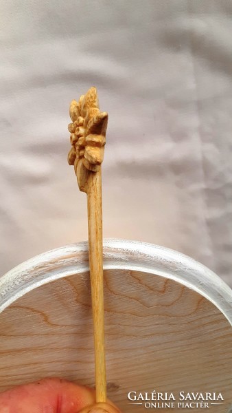 Natural ash hairpin, hair ornament, carved from wood