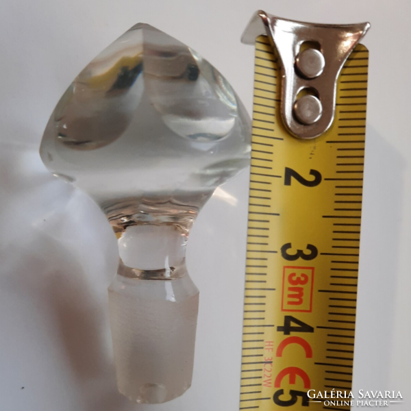 Gyönyörű csiszolt kristály üveg dugó, palack dugó, 5 cm  (kis lepattanás van a végén)