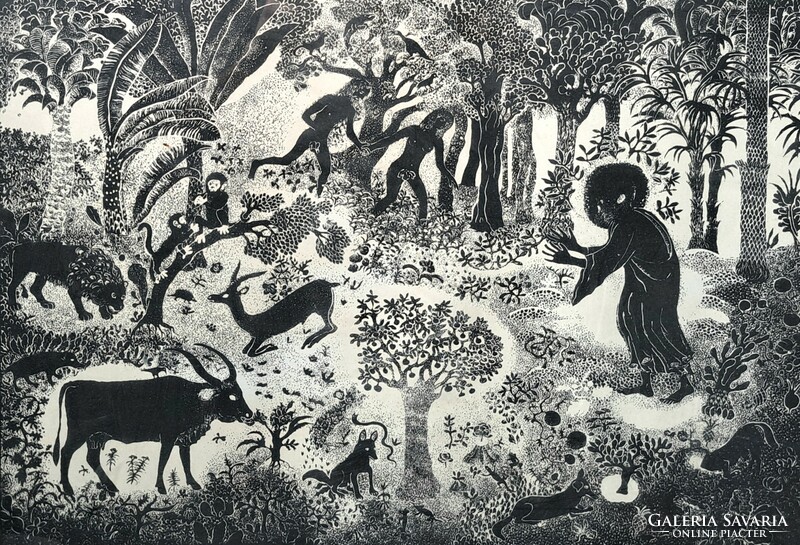 Berki Viola: Fekete paradicsom (szitanyomat) 1970-es évek