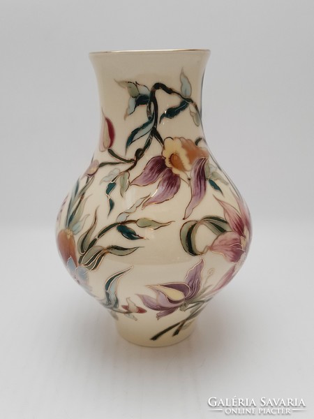 Zsolnay vase with orchid pattern, 18 cm