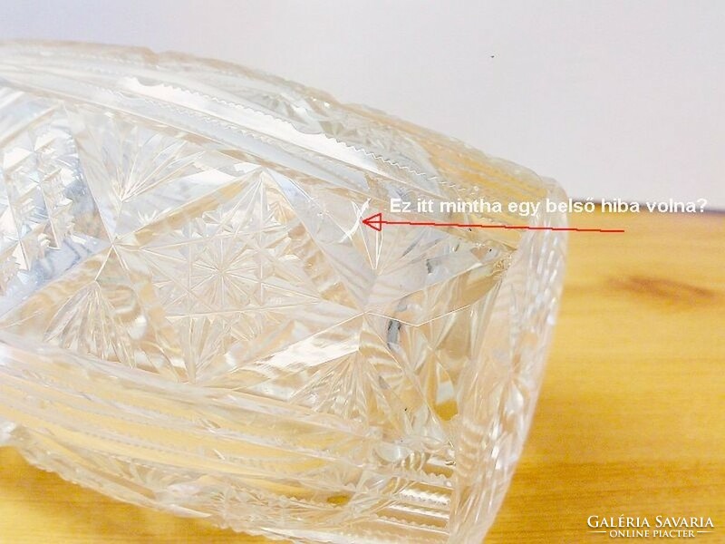 Antique crystal vase. Silver flange with monarchical hallmark