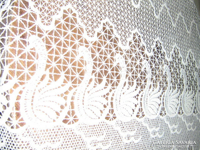 Beautiful swan lace stained glass curtain