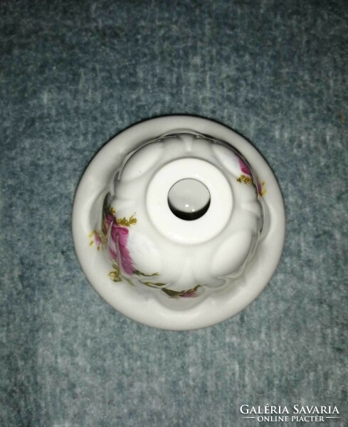 Antik csillár dísz virágos porcelán köztes elem (A8)