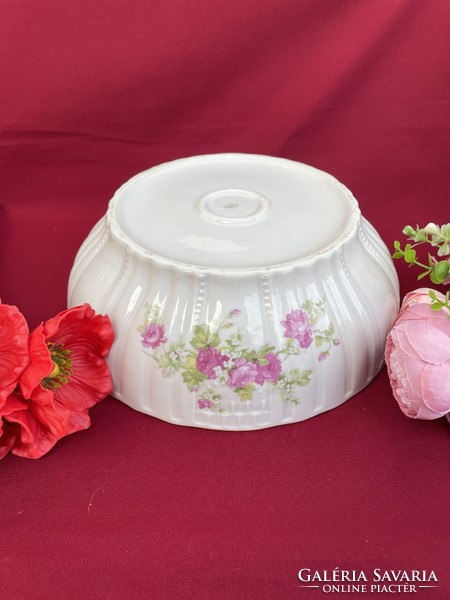 Zsolnay floral rosy patty bowl porcelain stew bowl heirloom porcelain