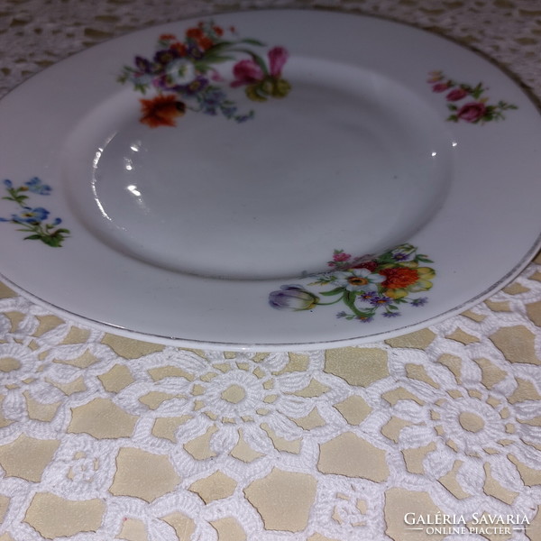Zsolnay gyönyörű virágos porcelán lapos tányér