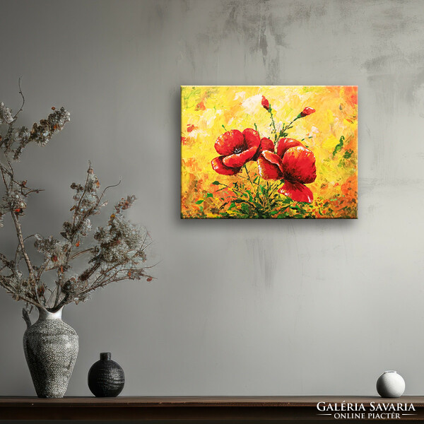 Red edit: bright poppies 40x30 cm