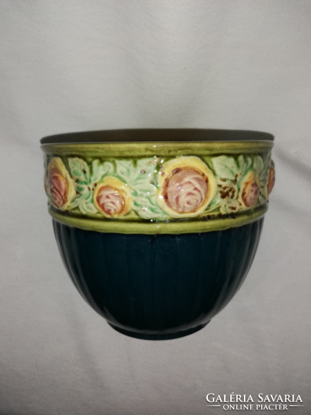 Vintage faience pink ceramic bowl