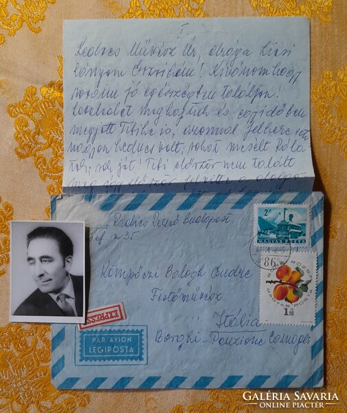 Kömpőczi's letter to the painter Endre Balogh + photo