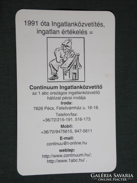 Kártyanaptár, Continuum ingatlanközvetítő, Pécs,grafikai rajzos, 2007, (6)