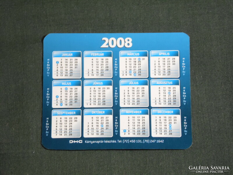 Card calendar, smaller size, gastro king lunch courier, Pécs, graphic, advertising figure chef, 2008, (6)