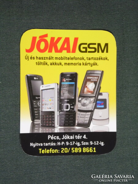 Kártyanaptár,kisebb méret, Jókai GSM mobiltelefon üzlet, Pécs, 2008, (6)