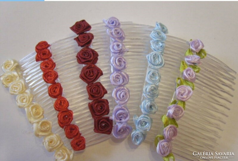 Wedding had47 - self-made satin rose comb - in several colors