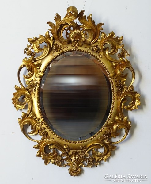 1Q549 antique large Florentine mirror 150 x 117 cm