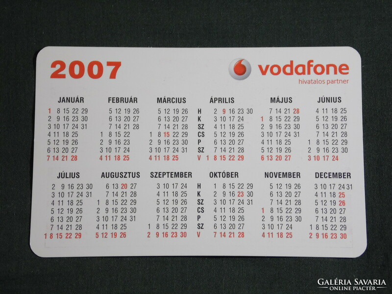 Card calendar, east phone telecommunications stores, Budapest, Pécs, Mosonmagyaróvár, 2007, (6)