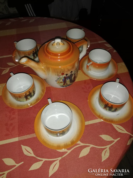 Zsolnay, tea set with Chinese pattern, shield seal