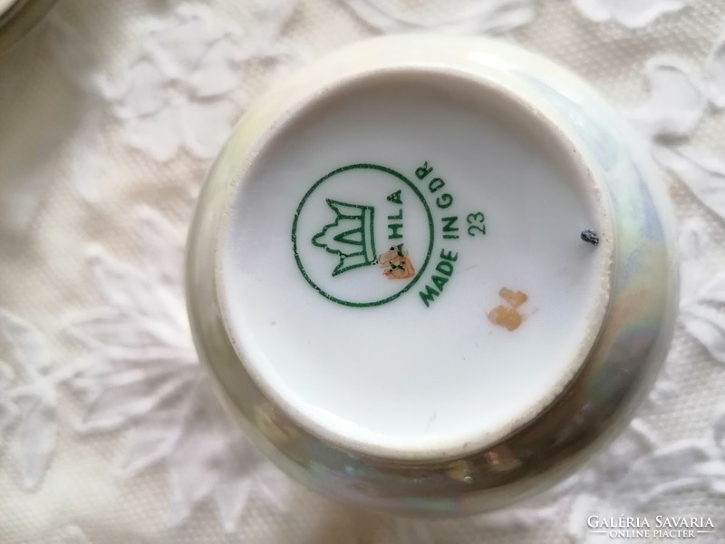 Kahla made in GDR lüsztermázas porcelán kávés készlet