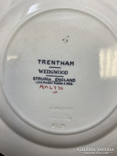 32db antik 1922 Wedgwood England Trentham mintás tányérkészlet, mély- lapos- és kistányér- CZ