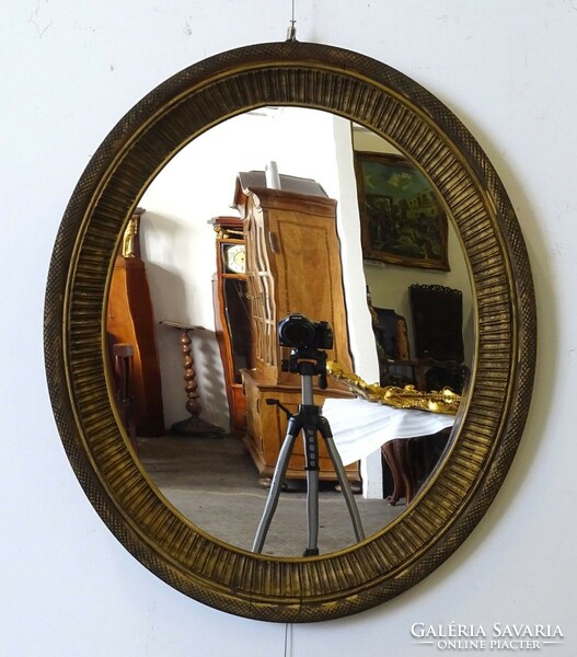 1Q551 antique oval mirror wall mirror 72.5 X 61.5 Cm