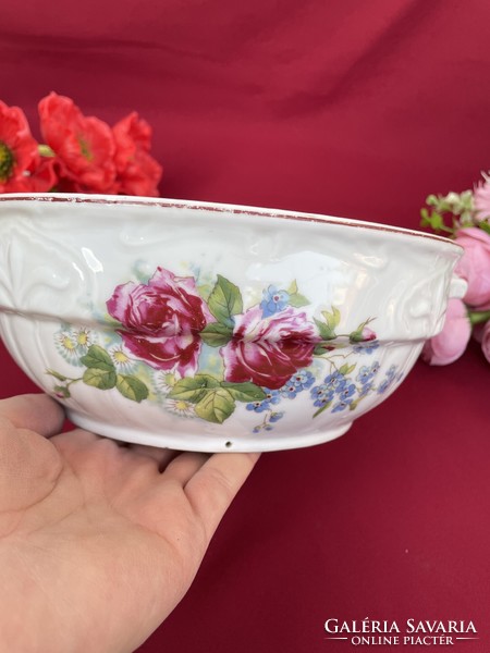 2 Eared eared lily flower patty bowl Soup bowl Peasant bowl Nostalgia piece Peasant coma bowl