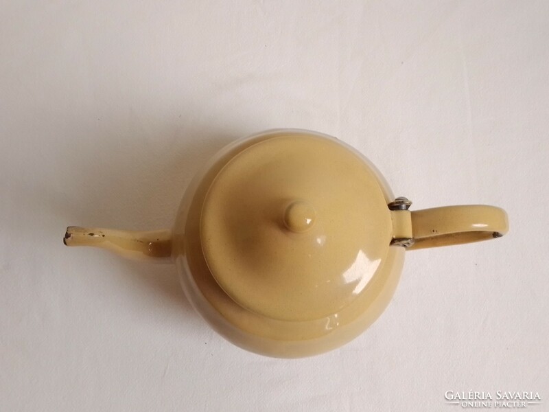 Old beige latte sand color enamel metal coffee tea pot pouring nostalgia decoration 0.7 l