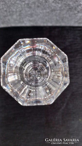 Beautiful lead crystal Katherine Hütte candle holder, marked, intact, 18 cm, inner diameter 2 cm.