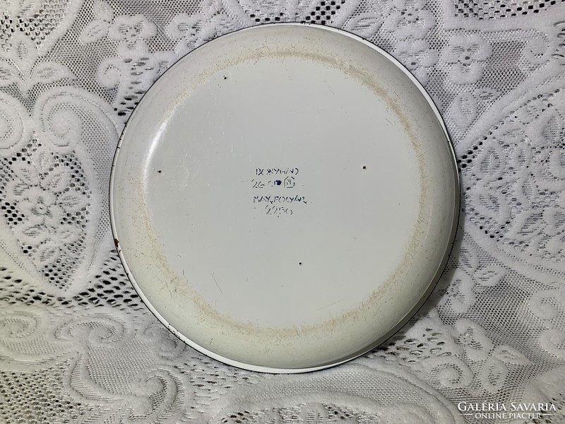 Bonyhádi enamel piggy plate serving pig fairytale character nostalgia retro enameled bowl
