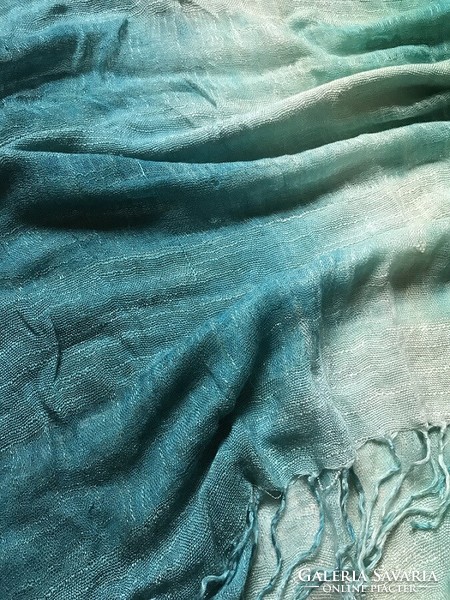 Gradient turquoise scarf