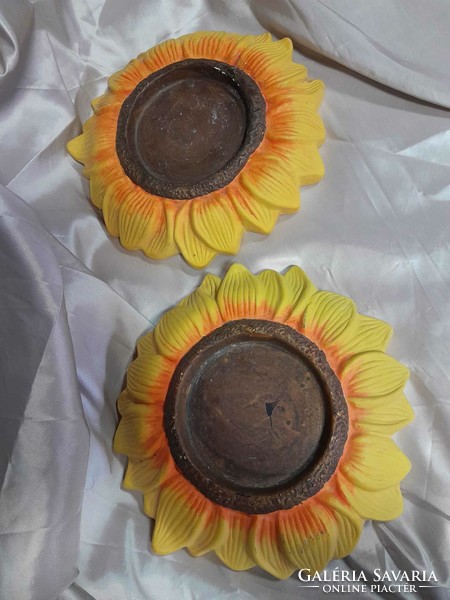 Sunflower. Ceramic table candle holder & wall decoration, table decoration.