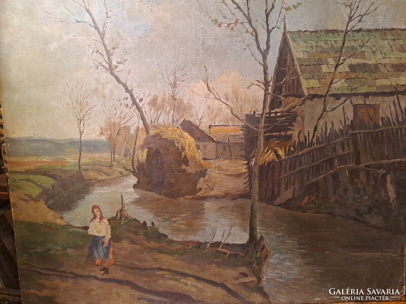 János Rákosi uitz: on the bank of a stream