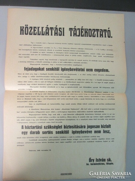 Közellátási tájékoztató 1945