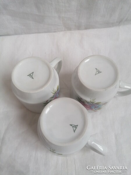 3 Pcs retro lowland porcelain mugs with flowers
