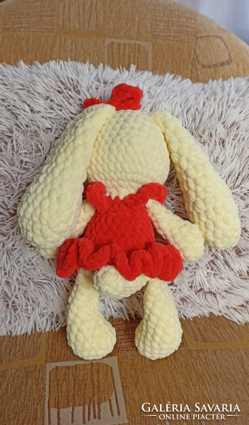 Crocheted long-eared plush bunny girl