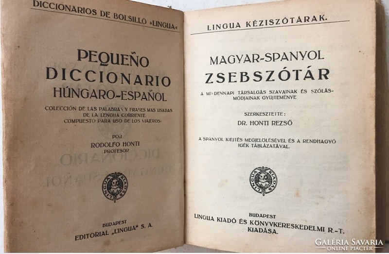 Dr. Rezső Honti: Hungarian-Spanish and Spanish-Hungarian pocket dictionary