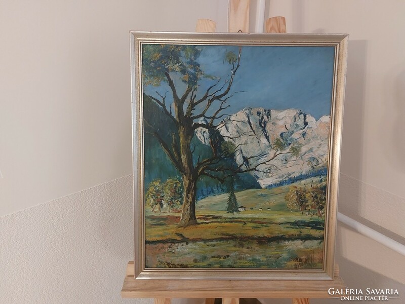 (K) landscape painting with frame 45x54 cm