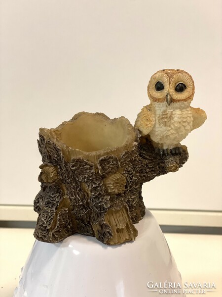 From the owl collection owl figure pencil holder stationery holder decoration polyresin synthetic resin 11 cm