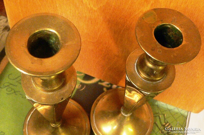 Pair of copper candle holders in art deco style