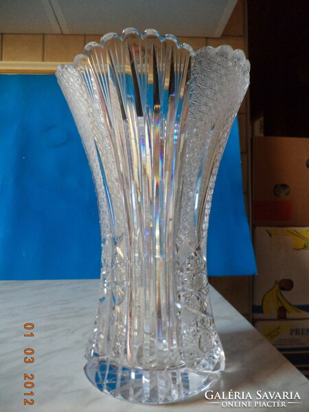 Legyező alakú ólomkristály váza ! 7.