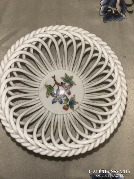 Herendi openwork, braided, butterfly pattern bowl