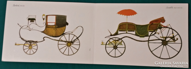 Magda Sulyok: old-fashioned carriages, with drawings by Tamás Mandel, 1983 pager > history of technology