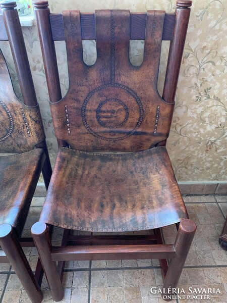 Vintage, art deco 4db iparművész bőr szék