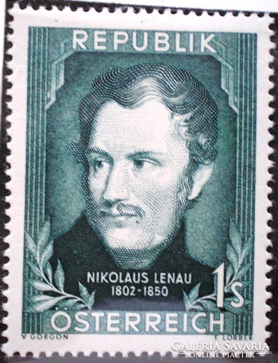 A975 /  Ausztria 1952 Nikolaus Lenau bélyeg postatiszta