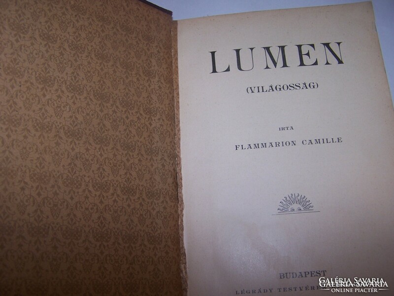 Flammarion, Camille 1842 - 1925 Lumen Világosság