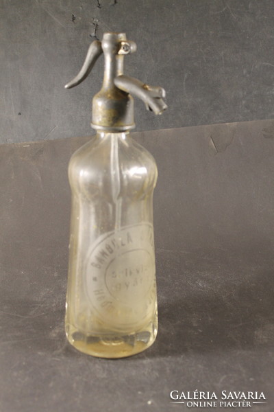 Antique soda bottle with tin head 898