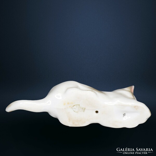 Zsolnay porcelain cat with ball