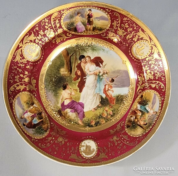 Antique alt wien scene plate, wall bowl