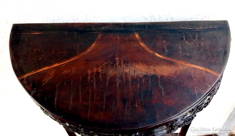 Faragott intarziás Kínai konzol asztal antik ALKUDHATÓ Art deco design