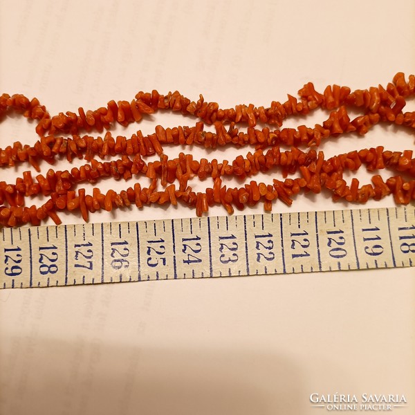 Old double row coral chain with gold clasp