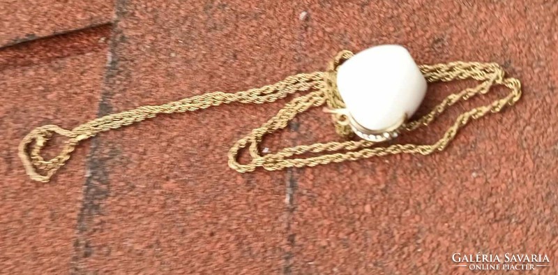 White stone apple necklace