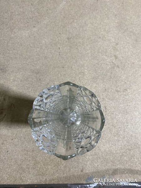 Csodálatos csiszolású Cseh Bohemia kristály váza, 20 cm-es. 3037
